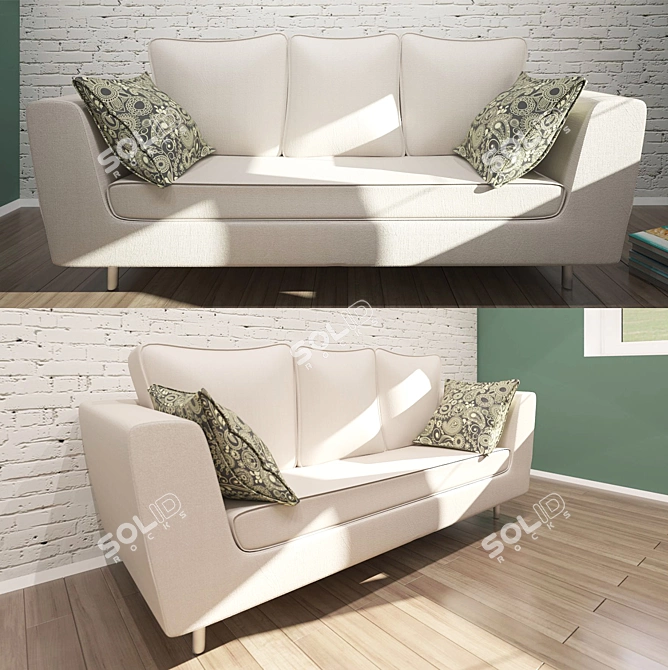 Elegance Divan Bed: 1800x1120x900 3D model image 1