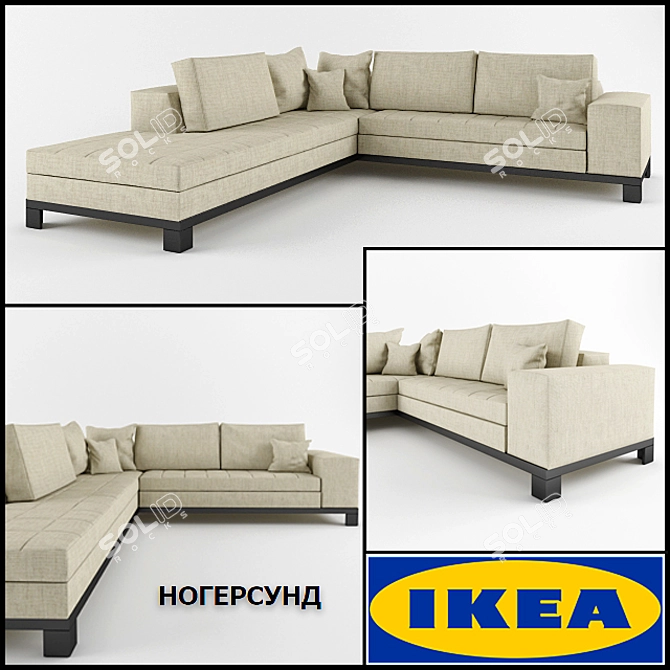 Cozy Corner Sofa: IKEA NOGERSUND 3D model image 1