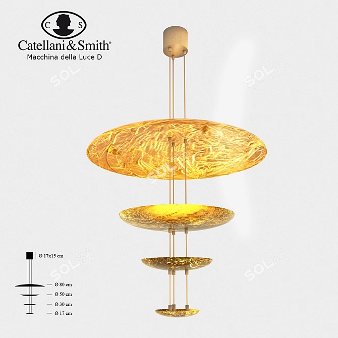 Luxury Italian Macchina della Luca Pendant Light 3D model image 1