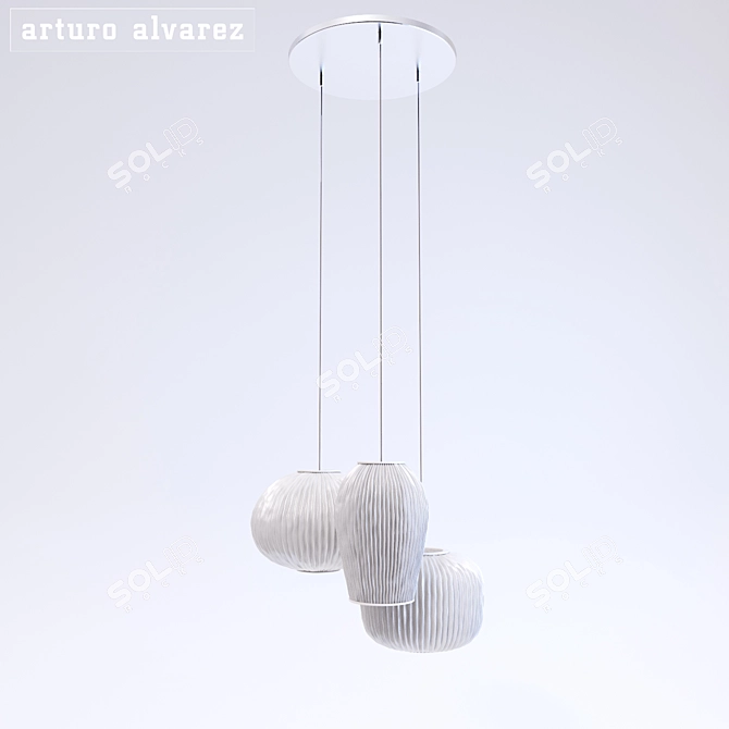Coral CO04-3 Pendant Light 3D model image 2