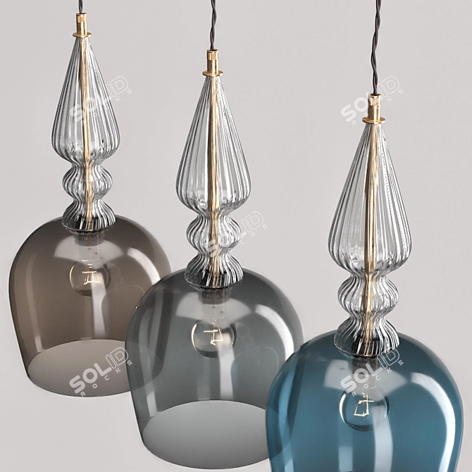 Versatile Spindle Shade Lamp 3D model image 2
