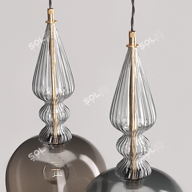 Versatile Spindle Shade Lamp 3D model image 3