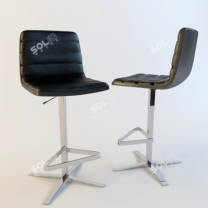 Sleek Chrome Bar Chair: NEX 3D model image 1