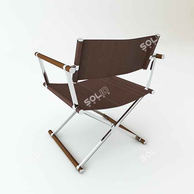 Luxury Dark Brown Directors Chair 3D model image 2