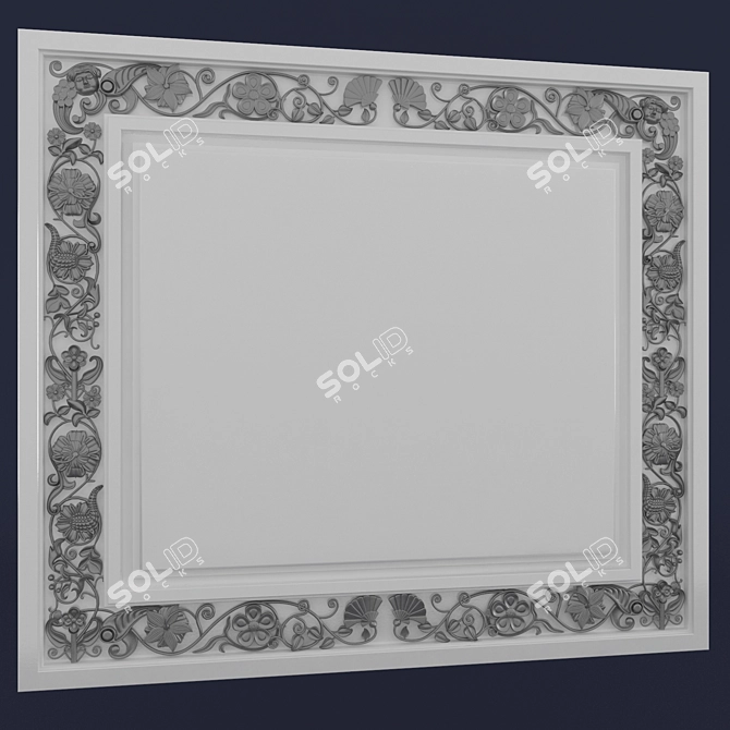 Floral Panel: Elegant Wall Decor 3D model image 1