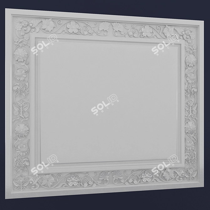 Floral Panel: Elegant Wall Decor 3D model image 2