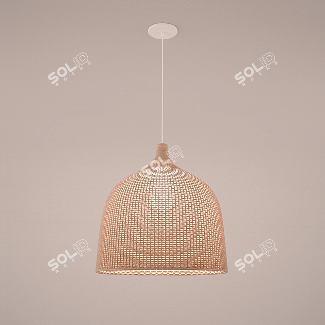 Wicker Rustic Chandelier 3D model image 1