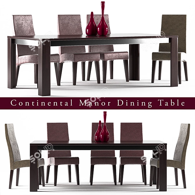Modern 10-Seater Dining Table 3D model image 1