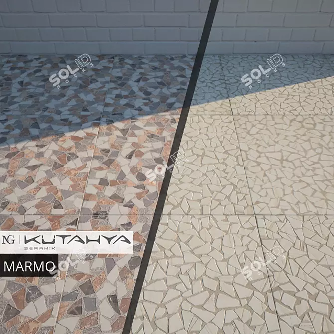 Kutahya Seramik Marmo: Elegant Floor Tiles 3D model image 1