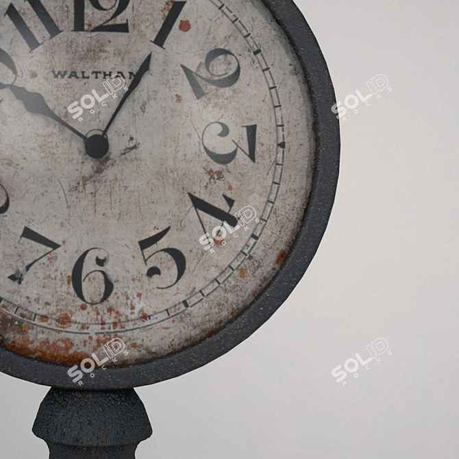 Iron Clock, 57cm Height 3D model image 3