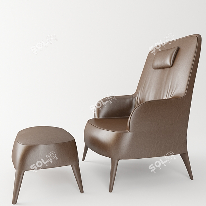 Elegant Febo Armchair by Maxalto 3D model image 1