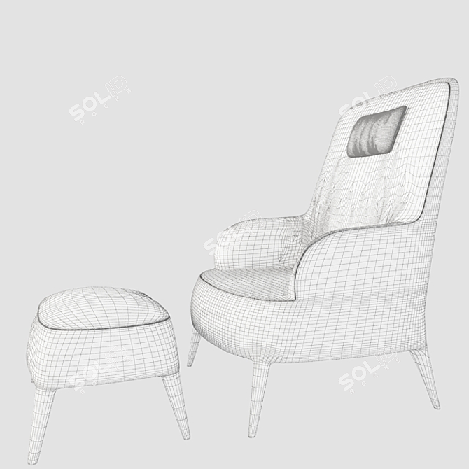 Elegant Febo Armchair by Maxalto 3D model image 3