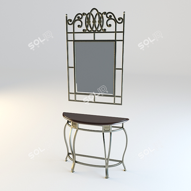 Elegance in Reflection: Forged Mirror Console 3D model image 1