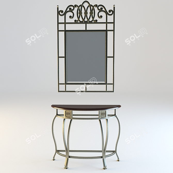 Elegance in Reflection: Forged Mirror Console 3D model image 2