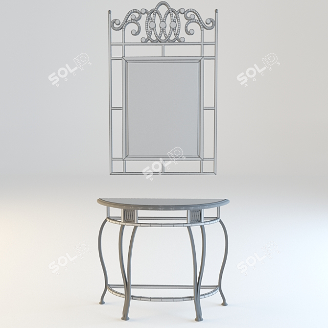 Elegance in Reflection: Forged Mirror Console 3D model image 3