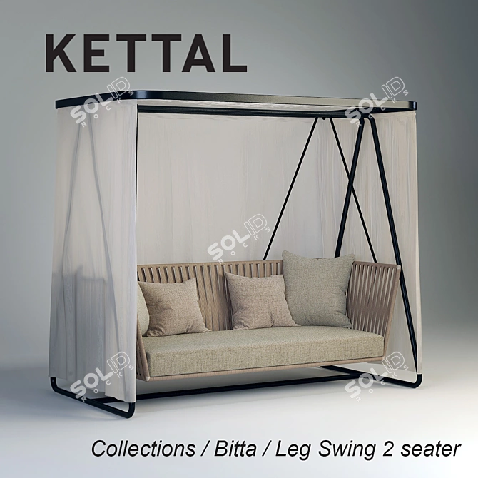 Bitta Leg Swing 2-Seater: Ultimate Outdoor Relaxation 3D model image 1