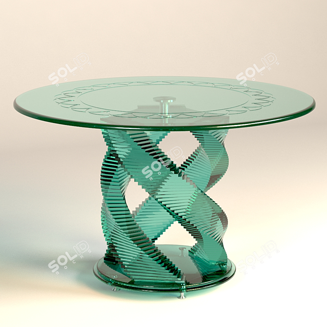 Modern Glass Table: Stylish & Luxurious 3D model image 1