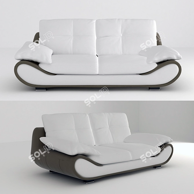 Modern Italian Style Sofa 3D model image 1