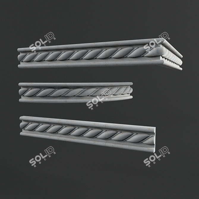 Elegant Decorative Molding 3D model image 1