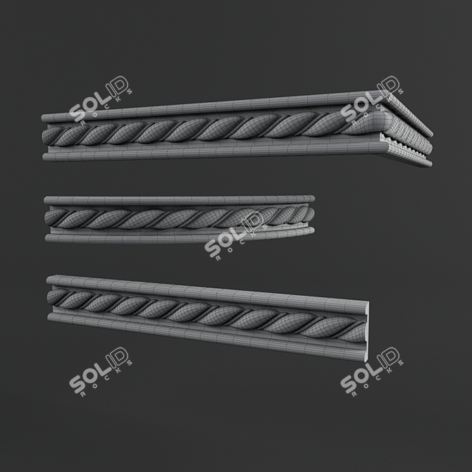 Elegant Decorative Molding 3D model image 2