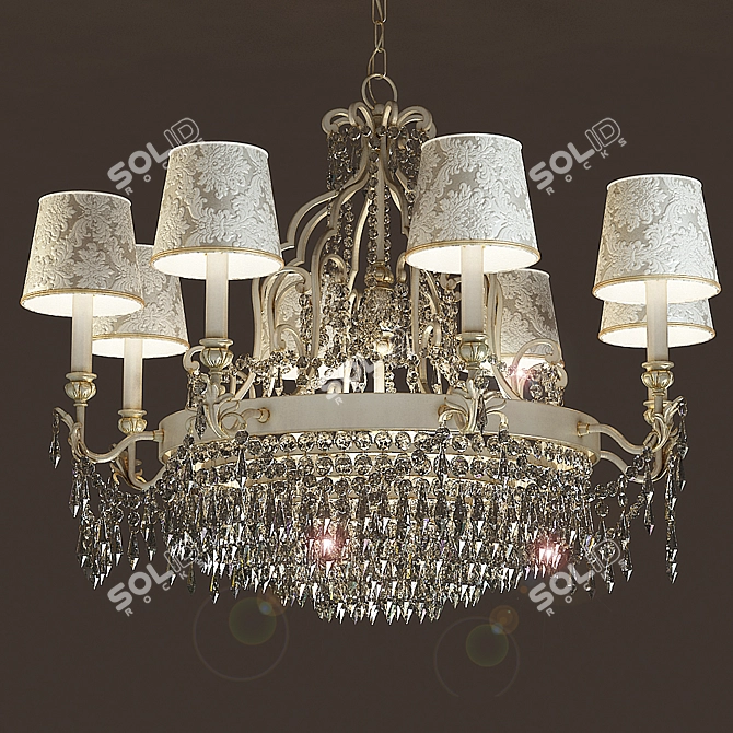 Elegant Ivory Crystal Chandelier 3D model image 1