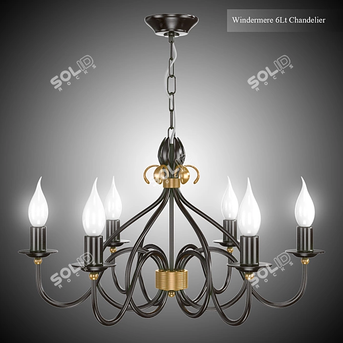  Elegant Rust/Gold Chandelier 3D model image 1