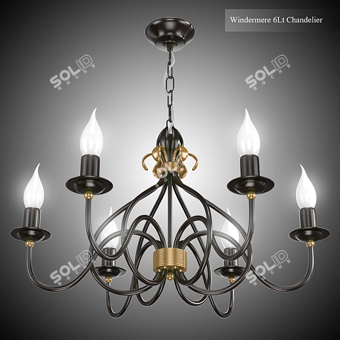  Elegant Rust/Gold Chandelier 3D model image 2