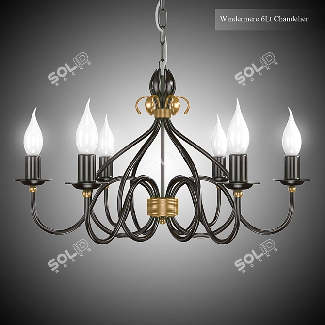  Elegant Rust/Gold Chandelier 3D model image 3