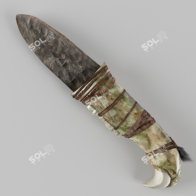 Ancient Bone Dagger: Hunting Luck 3D model image 1