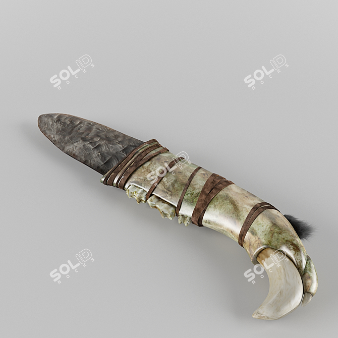 Ancient Bone Dagger: Hunting Luck 3D model image 2