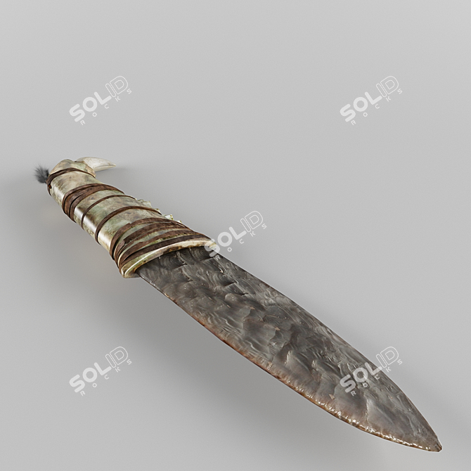 Ancient Bone Dagger: Hunting Luck 3D model image 3