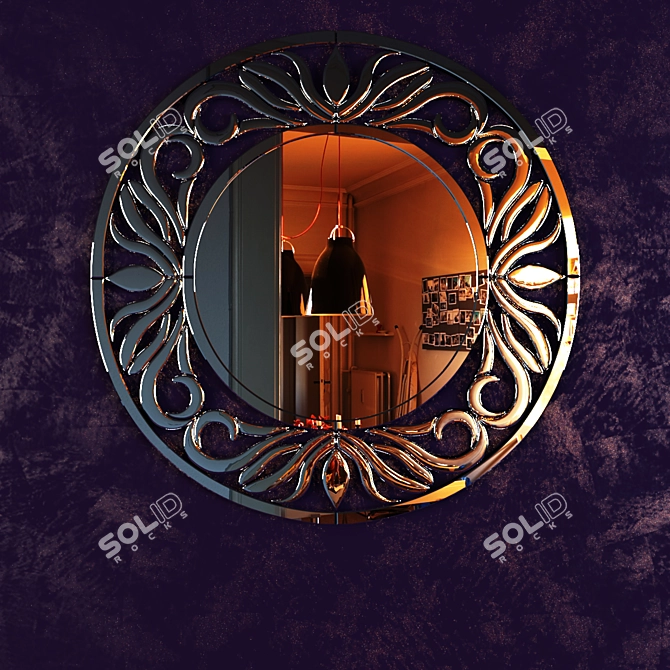 Elegant Garda Wall Mirror 3D model image 1