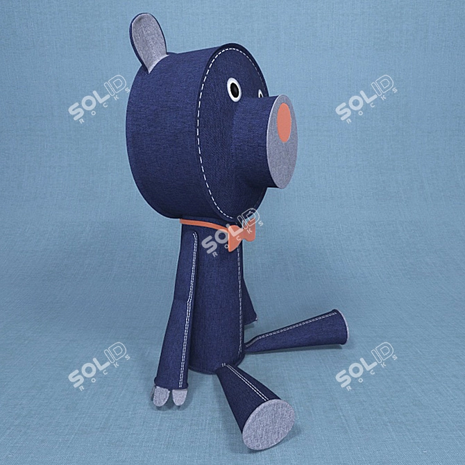 Round Acne JR Bear Plush 3D model image 2