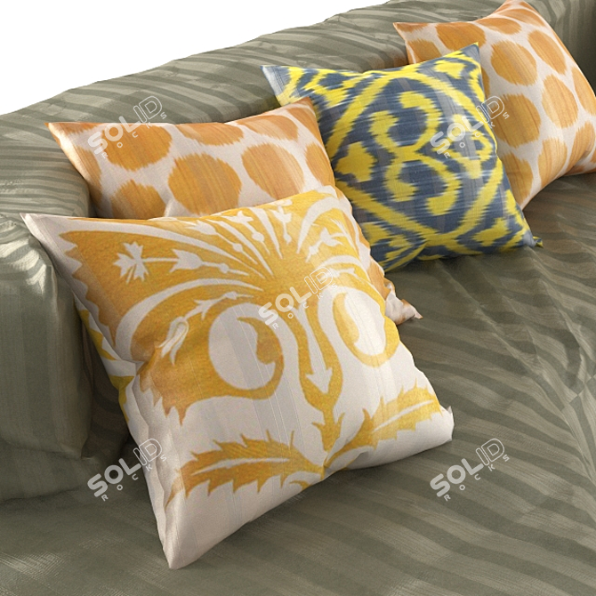 Cozy Comfort Big Cloth Sofa 3D model image 3