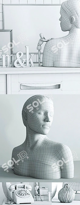 Elegant 5-Piece Decor Set 3D model image 3
