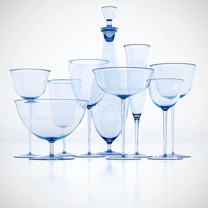 Bauhaus Movement Glassware: Stylish & Lightweight 3D model image 1