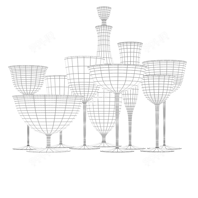 Bauhaus Movement Glassware: Stylish & Lightweight 3D model image 2