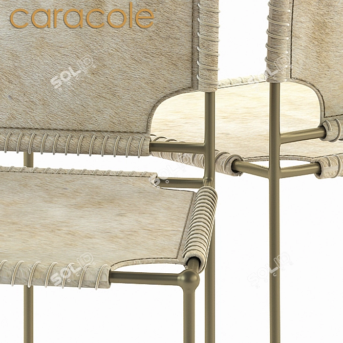 Sleek Stitched Barstool 3D model image 2