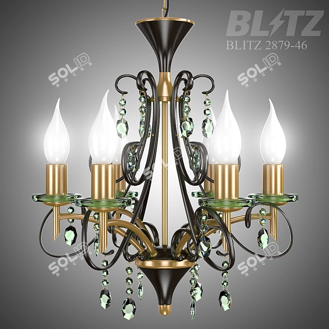 Blitz Crystal Bronze Chandelier 3D model image 1