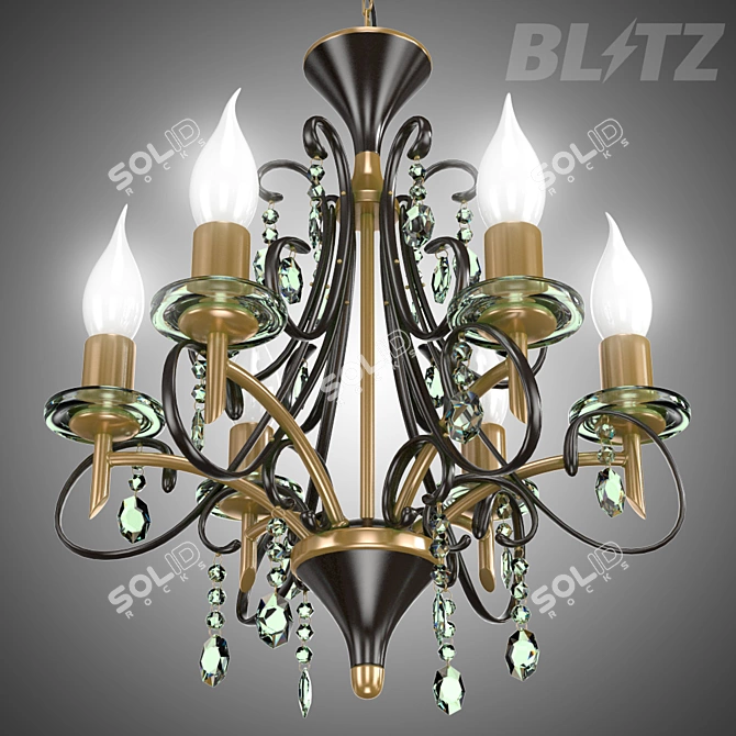 Blitz Crystal Bronze Chandelier 3D model image 2