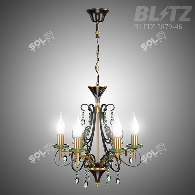 Blitz Crystal Bronze Chandelier 3D model image 3