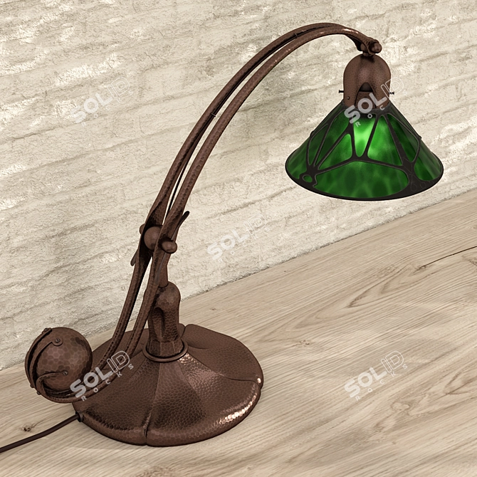 Title: Elegant Wrought Iron Lamp 3D model image 2