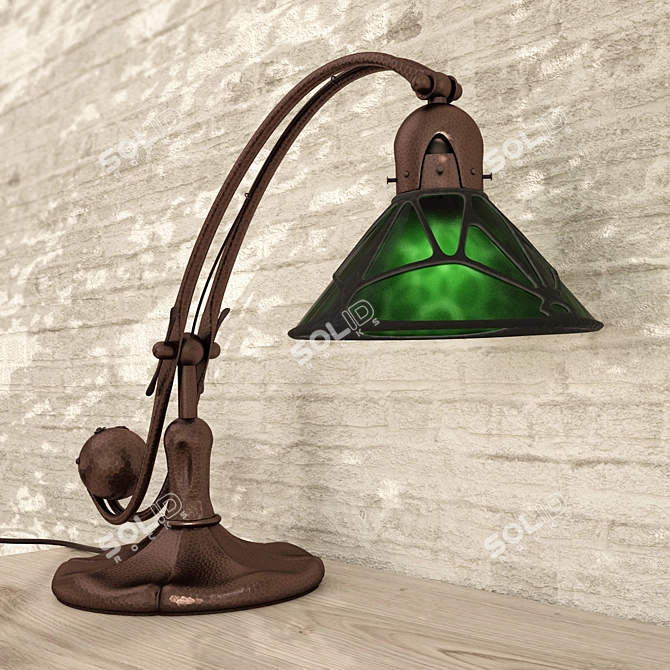 Title: Elegant Wrought Iron Lamp 3D model image 3