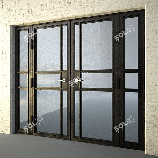 Urban Metal Loft Door 3D model image 1