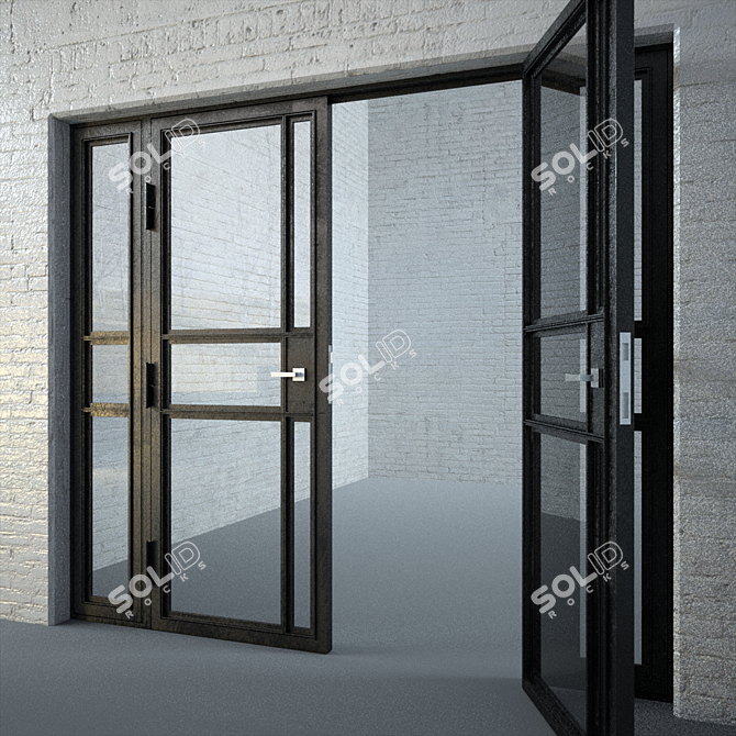 Urban Metal Loft Door 3D model image 3