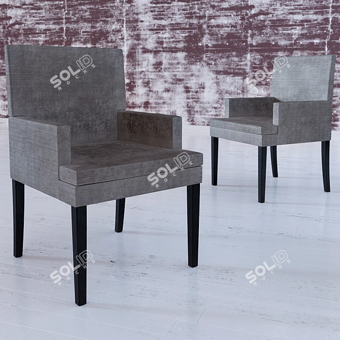 Elegant Velvet Arm Chair 3D model image 1
