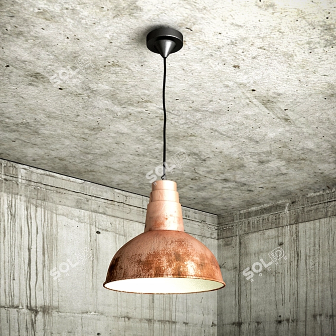 Title: Vintage Copper Loft Lamp 3D model image 1