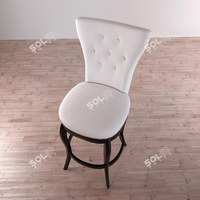 Elegant Tufted Barstool 3D model image 3