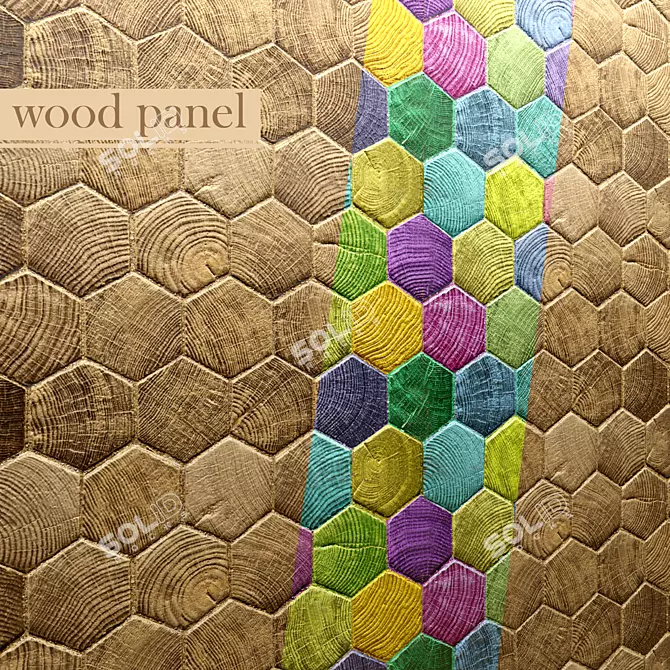 Stylish Wood Panel Option 3D model image 1