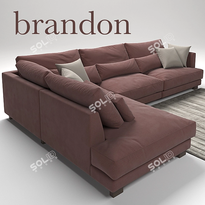 Brandon Sofa | 345cm Length | 108/235cm Depth | 83cm Armrest Height 3D model image 2